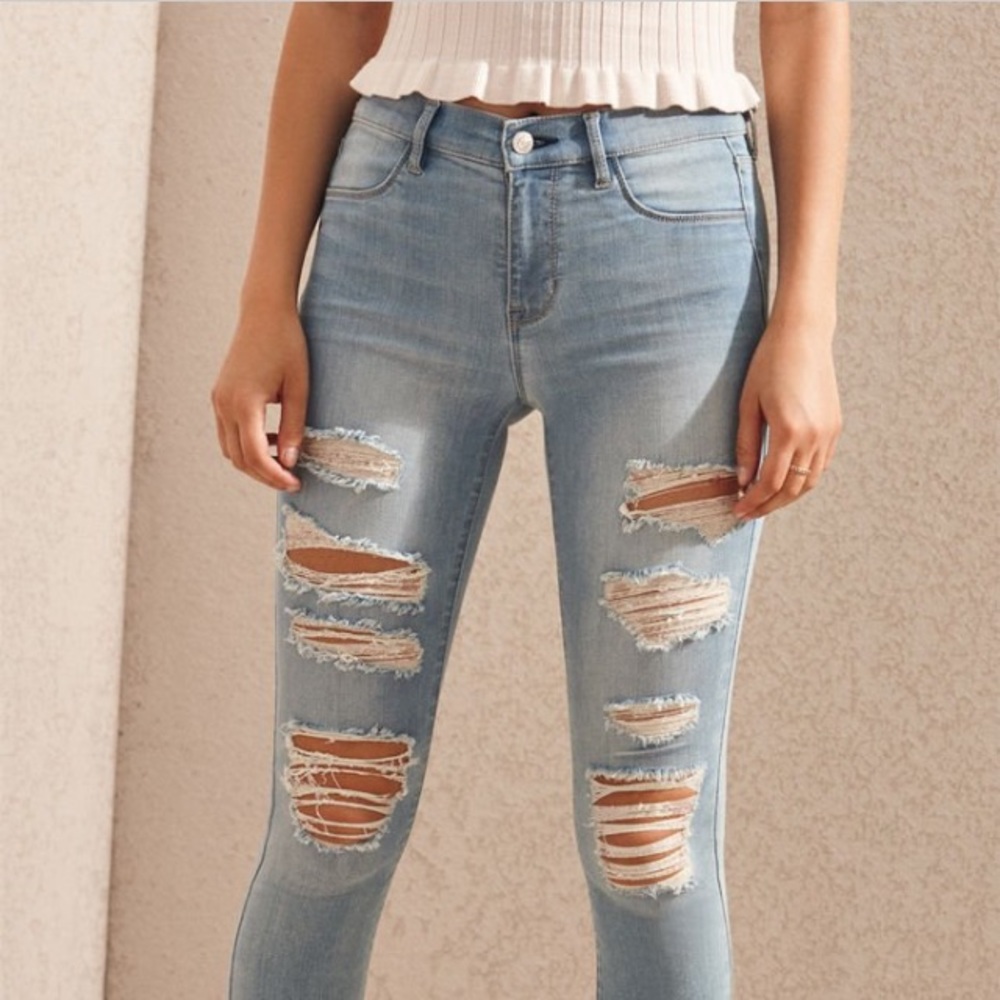 PacSun Mae Blue Perfect Fit Jeggings-Ripped
